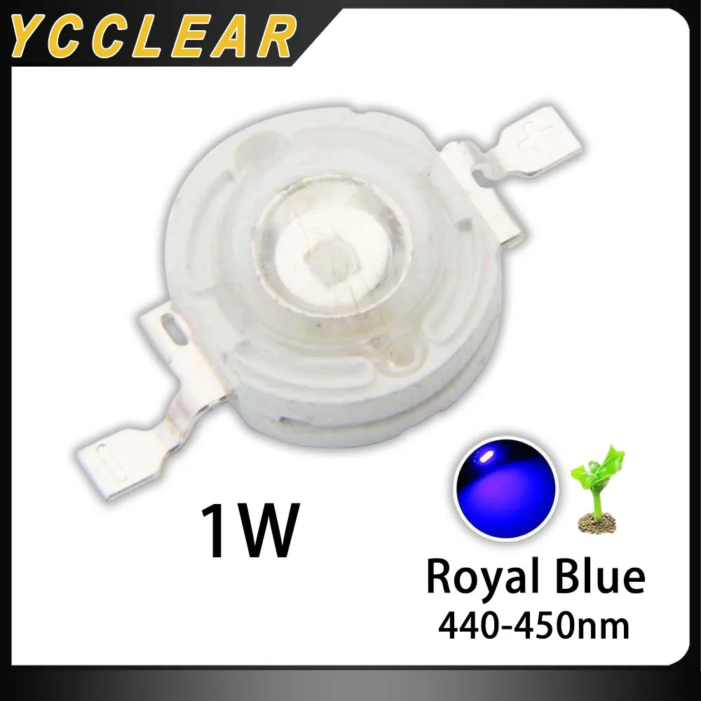 

LED Light Beads 1W Royal Blue 440-450nm 3-3.4V 300-350mA plant growth Chips For DIY Indoor Plant Grow Bulb Light Tube