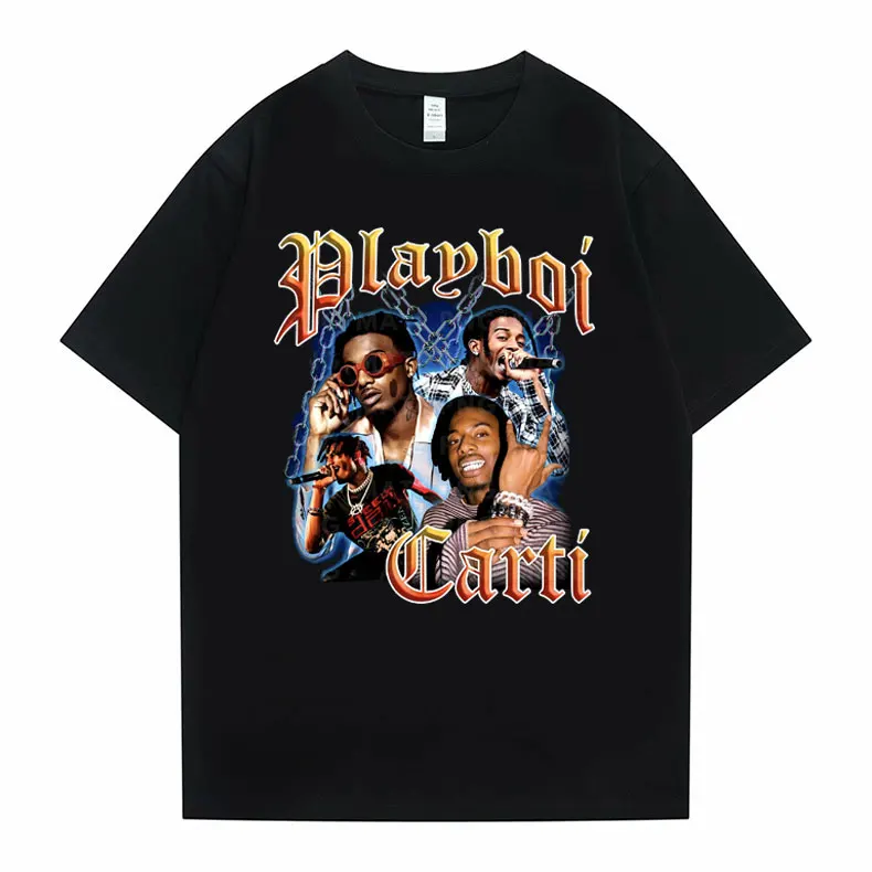Rapper Playboi Carti Vintage Graphic Print Tshirt Male Hip Hop Oversized Tees Streetwear Men Women Fashion T-Shirt Short Sleeve
Rapper Playboi Carti Vintage Graphic Print Tshirt Male Hip Hop Oversized Tees Streetwear Men Women Fashion T-Shirt Short Sleeve