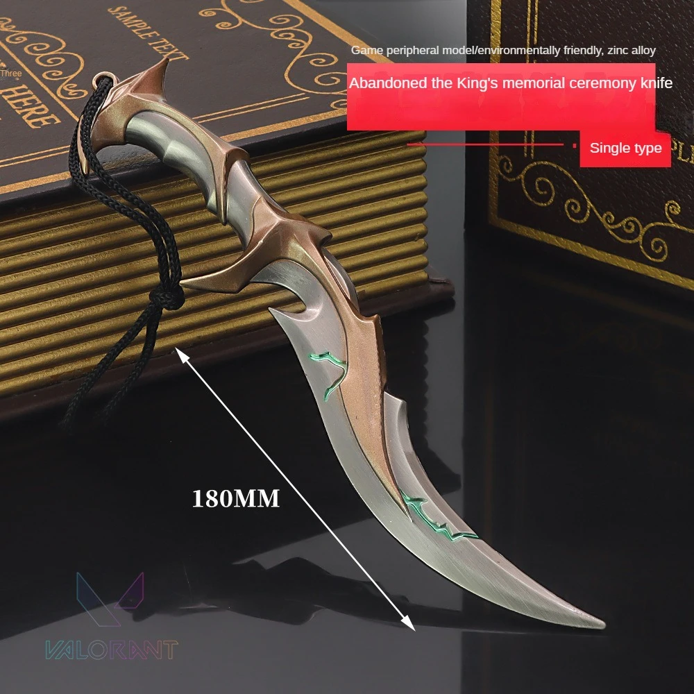 Нож для памятной церемонии «Король отказанный» из аниме «валорант», модель оружия ручной работы, косплей, оружие, аниме меч, игрушки, 18 см
Нож для памятной церемонии «Король отказанный» из аниме «валорант», модель оружия ручной работы, косплей, оружие, аниме меч, игрушки, 18 см