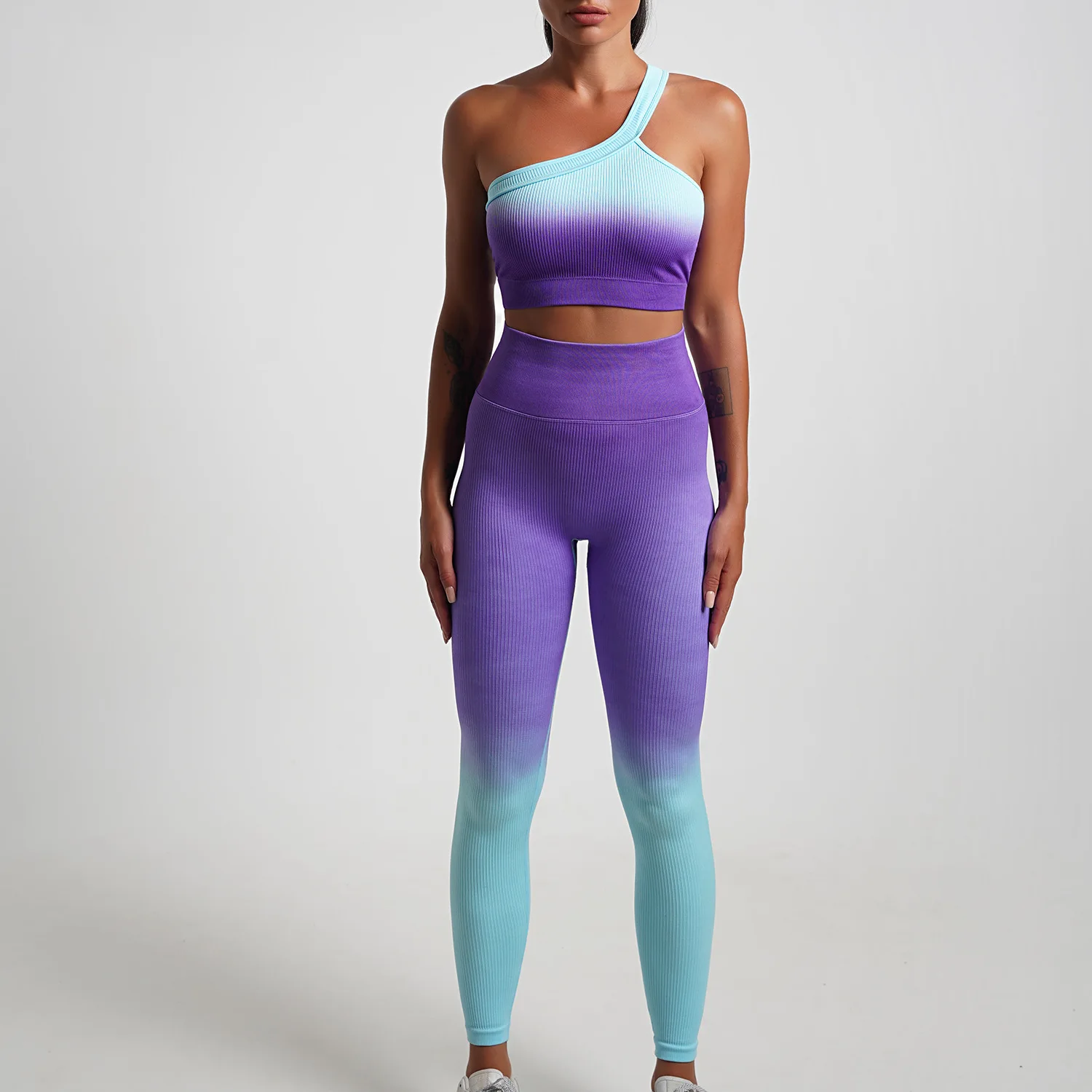 One-shoulder Bra With Pants Woman Yoya Set Workout Fitness Ribbed Sports GYM Clothing Set Fast Dry Stretch outdoors Suit
One-shoulder Bra With Pants Woman Yoya Set Workout Fitness Ribbed Sports GYM Clothing Set Fast Dry Stretch outdoors Suit