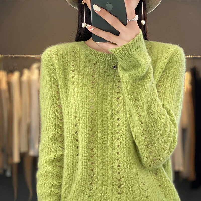 Spring And Autumn Hollow 100% Pure Wool Pullover Ladies Round Neck New Short Knit Bottoming Sweater Women
Spring And Autumn Hollow 100% Pure Wool Pullover Ladies Round Neck New Short Knit Bottoming Sweater Women