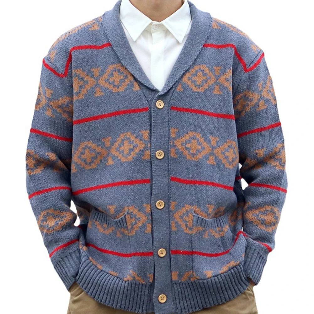 Men Graphic Print Knit Cardigan Sweater Casual Long Sleeve V Neck Lapel Knitwears Coat Jacket Sweaters Clothing
Men Graphic Print Knit Cardigan Sweater Casual Long Sleeve V Neck Lapel Knitwears Coat Jacket Sweaters Clothing