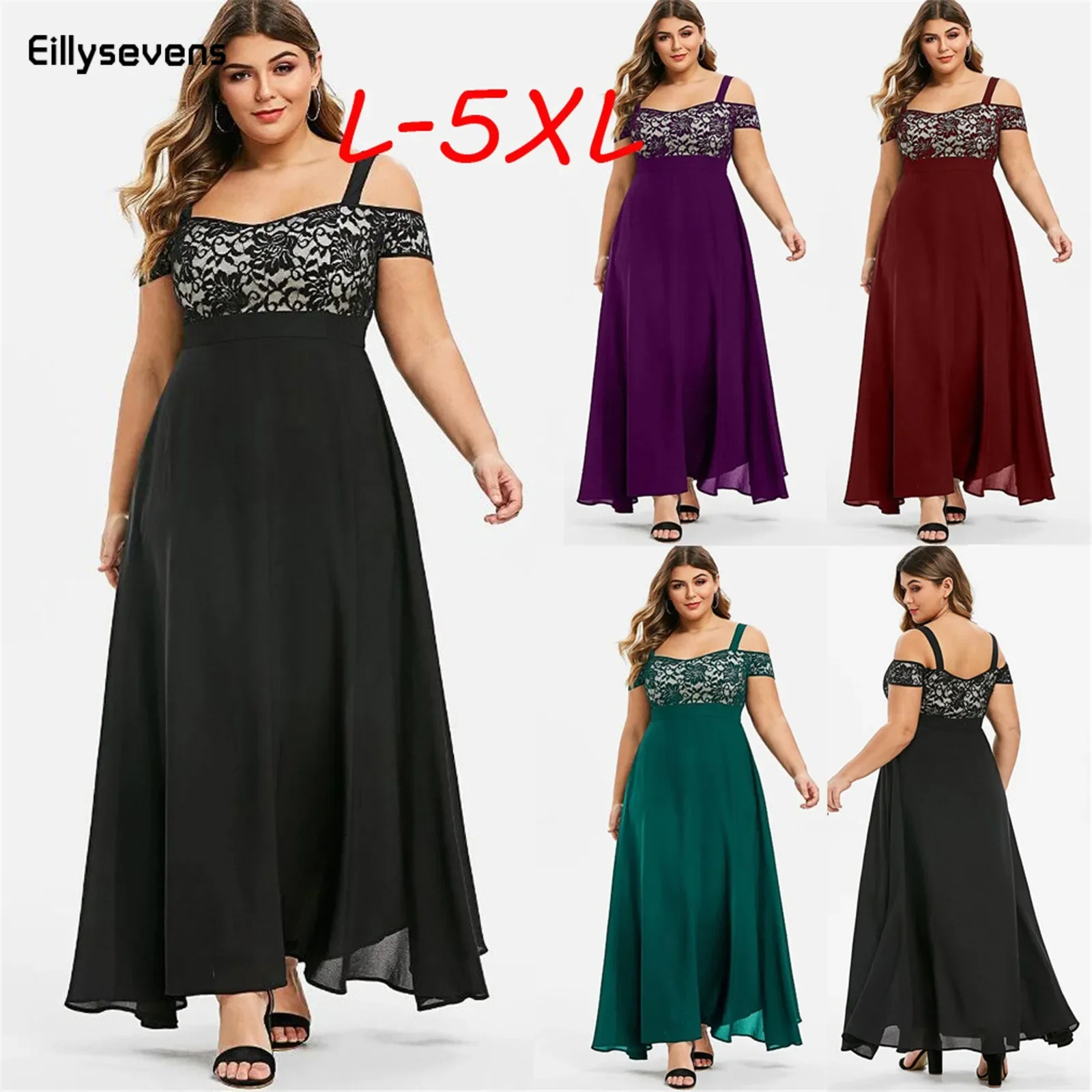 Women Plus Size Dresses Cold Shoulder Floral Lace Maxi Party Evening Camis Summer Casual Long Dress L-5xl Robe Vestidos Mujer
Women Plus Size Dresses Cold Shoulder Floral Lace Maxi Party Evening Camis Summer Casual Long Dress L-5xl Robe Vestidos Mujer