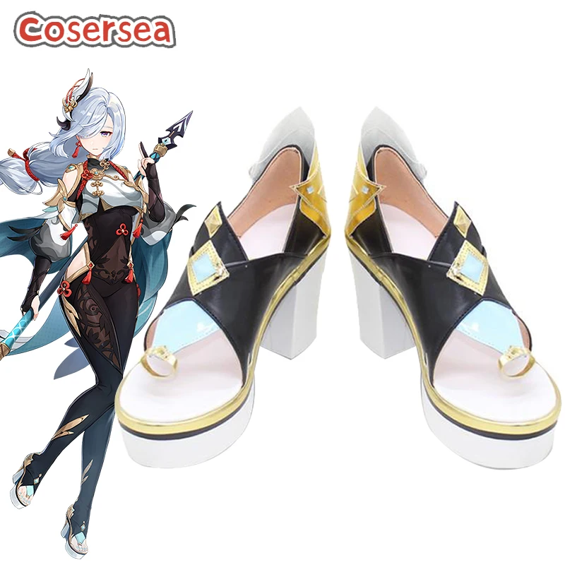 Cosersea Game Genshin Impact Shenhe Cosplay Shoes Female Or Male PU Leather High Heels Women Black Mixed Blue Sandals Halloween
Cosersea Game Genshin Impact Shenhe Cosplay Shoes Female Or Male PU Leather High Heels Women Black Mixed Blue Sandals Halloween