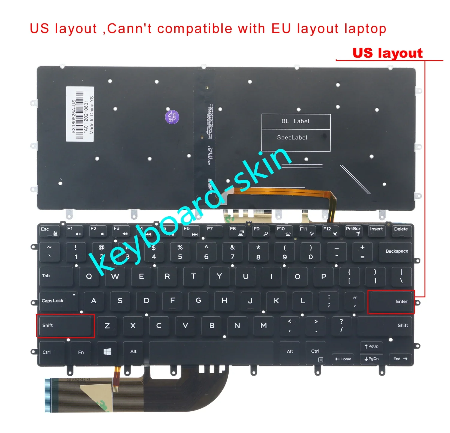 Новая клавиатура с американской подсветкой для ноутбука Dell XPS 15-9550 9560 9570 P56F/Precision 5510 5520 5530 Inspiron 15-7558 15-7568 P55F 0WDHC2
Новая клавиатура с американской подсветкой для ноутбука Dell XPS 15-9550 9560 9570 P56F/Precision 5510 5520 5530 Inspiron 15-7558 15-7568 P55F 0WDHC2