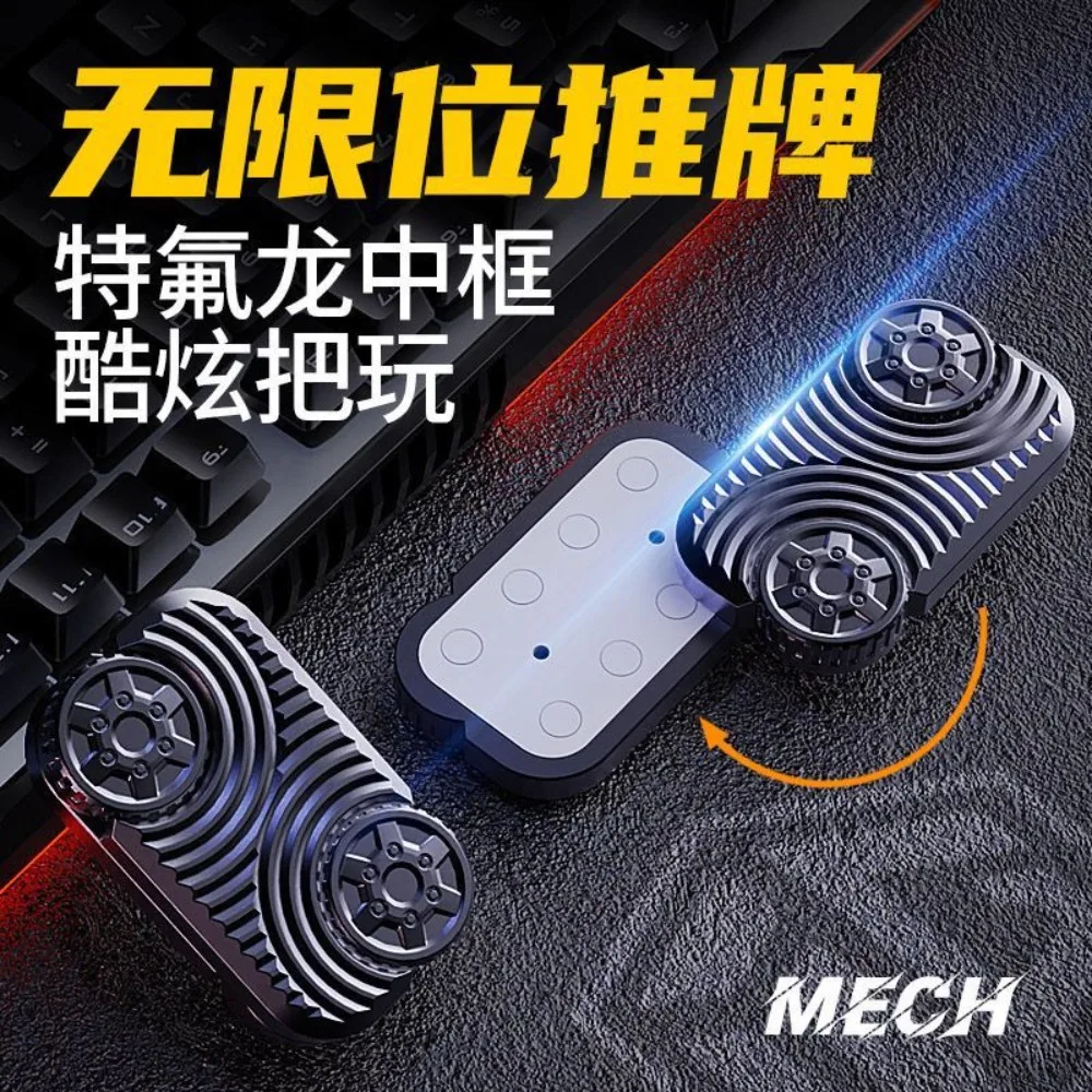 

Wheel EDC Push Slider Poker Card Metal Finger Gyro Desk Fidget Toys ADHD Anxiety Relief Decompression Games for Adults Gifts