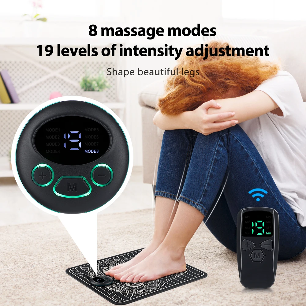 EMS Electric Foot Massager Pad TENS Pulse Acupuncture Physiotherapy Pain Muscle Stimulator LCD Mat Relieve Blood Circulation
EMS Electric Foot Massager Pad TENS Pulse Acupuncture Physiotherapy Pain Muscle Stimulator LCD Mat Relieve Blood Circulation