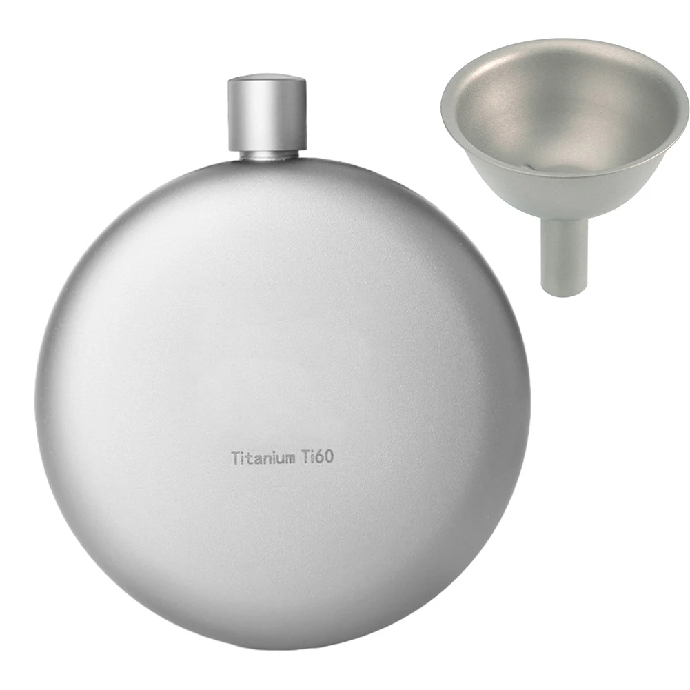 170ml Titanium Wine Flask With Refill Funnel 11.6*10cm Gray For Camping Backpacking Traveling Protable Kitchen Tool
170ml Titanium Wine Flask With Refill Funnel 11.6*10cm Gray For Camping Backpacking Traveling Protable Kitchen Tool