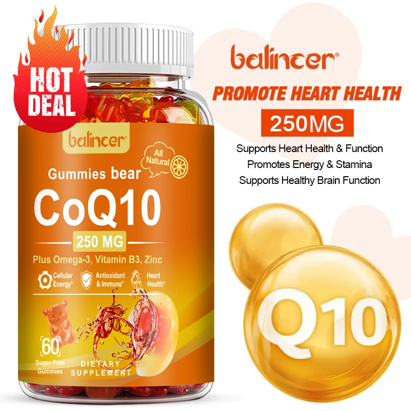 Balincer CoQ10 Gummies 250 Mg for Better Absorption 5x CoQ10 for Cellular Energy Heart Brain and Nervous System Support
Balincer CoQ10 Gummies 250 Mg for Better Absorption 5x CoQ10 for Cellular Energy Heart Brain and Nervous System Support