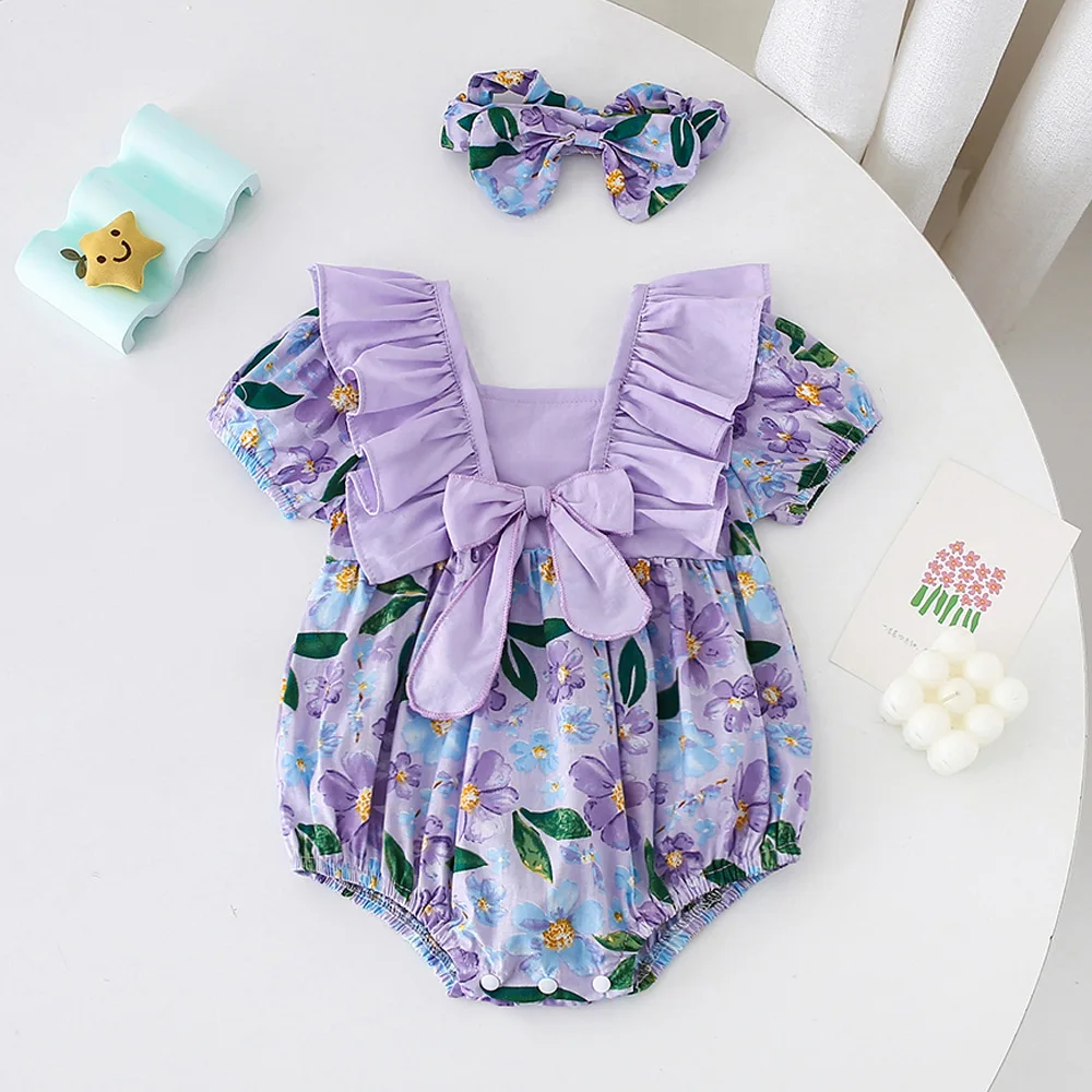 Summer Newborn Infant Baby Girls Romper + Headband Muslin Short sleeve Rompers Kids Onepiece Fashion Baby Clothing
Summer Newborn Infant Baby Girls Romper + Headband Muslin Short sleeve Rompers Kids Onepiece Fashion Baby Clothing
