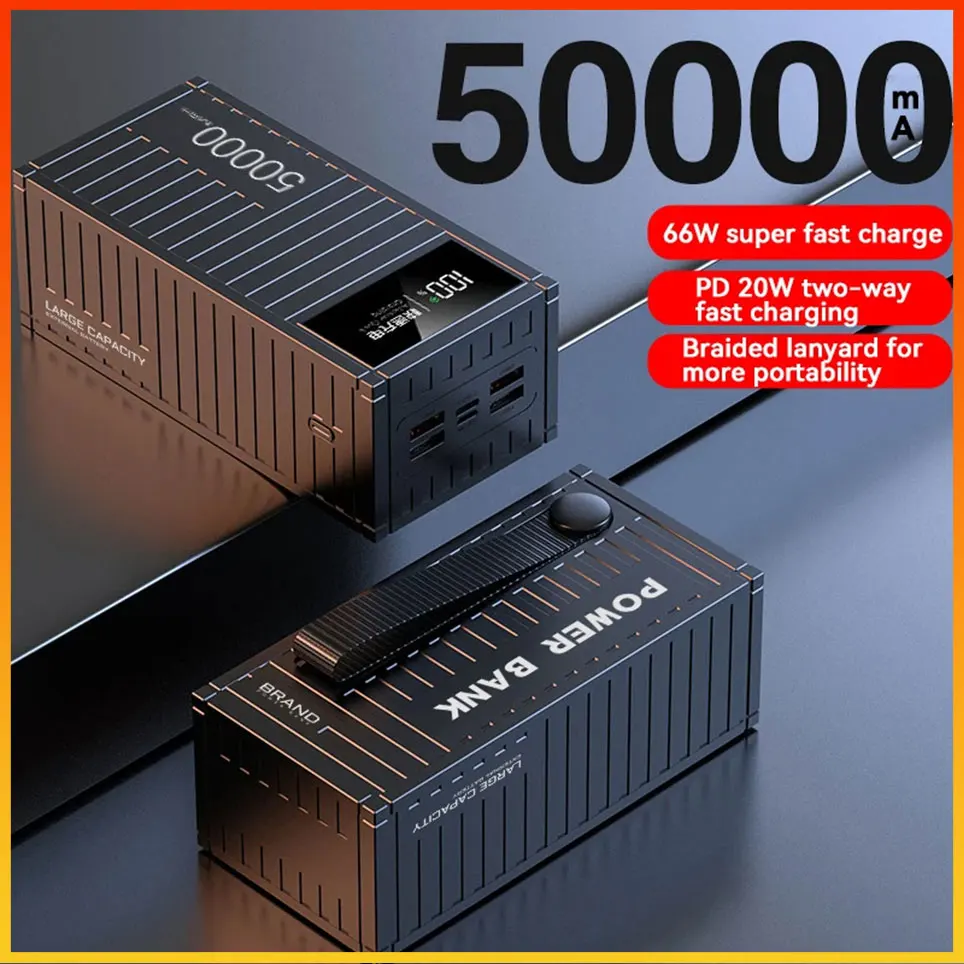 Mobile Power Container Coating Style Power Bank 6 Interface Fully Compatible with Mobile Phone Ultra Fast Charging 50000mAh
Mobile Power Container Coating Style Power Bank 6 Interface Fully Compatible with Mobile Phone Ultra Fast Charging 50000mAh