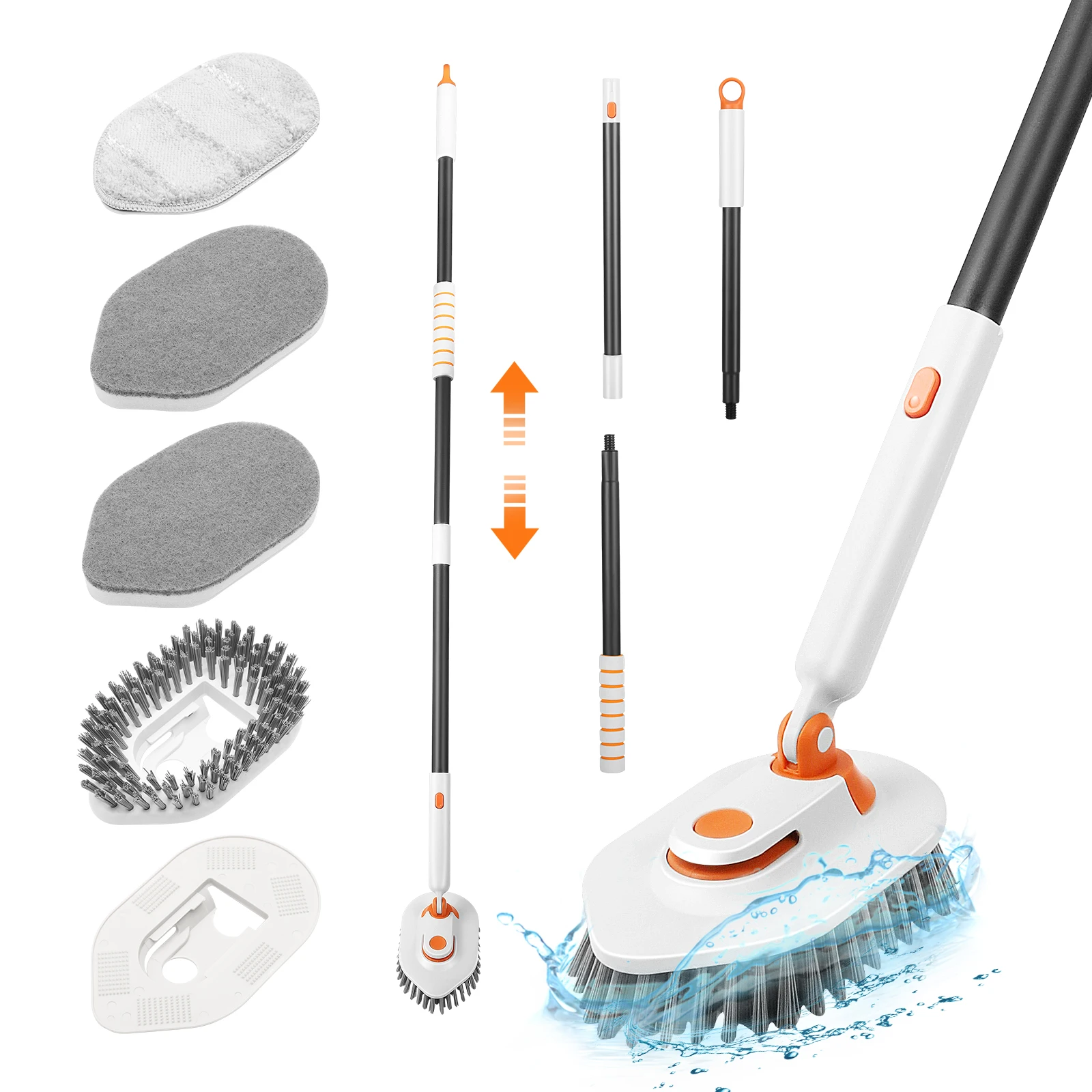 3-In-1 Shower Cleaning Brush With 127cm Long Handle Fixable Bathroom Cleaning Long Handled Scrubbing Brush For Bathroom Tile
3-In-1 Shower Cleaning Brush With 127cm Long Handle Fixable Bathroom Cleaning Long Handled Scrubbing Brush For Bathroom Tile