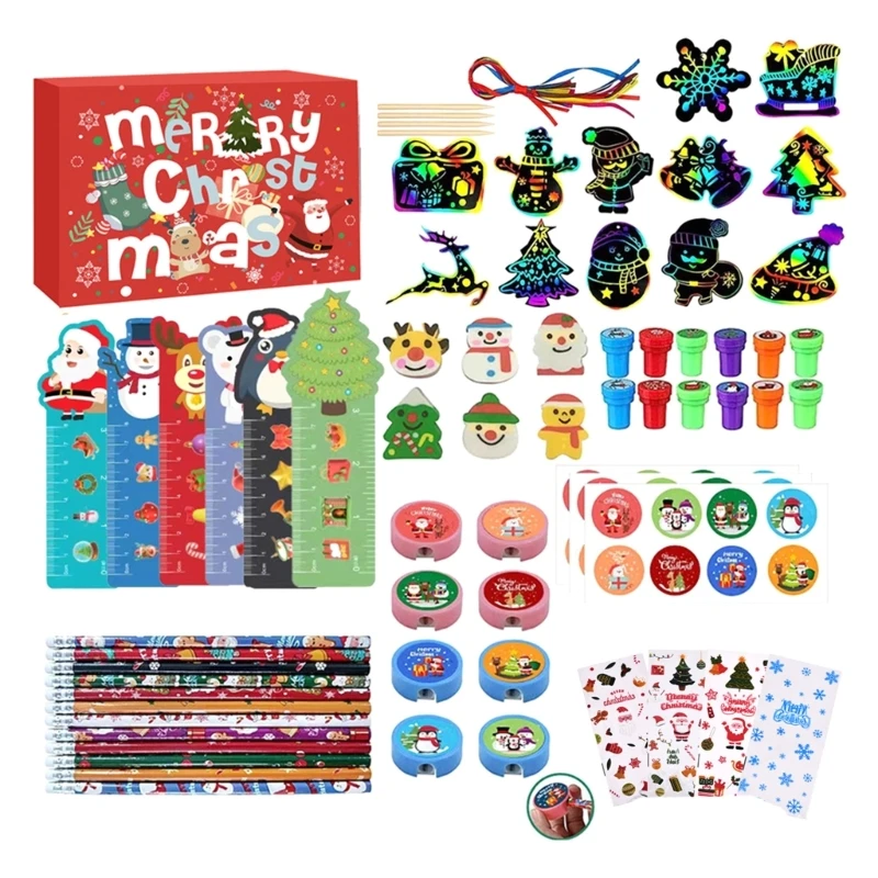

2022 New Gift Set Eraser Suite Chrismas Gifts Pencil Set Kid Christmas Stationery Gifts