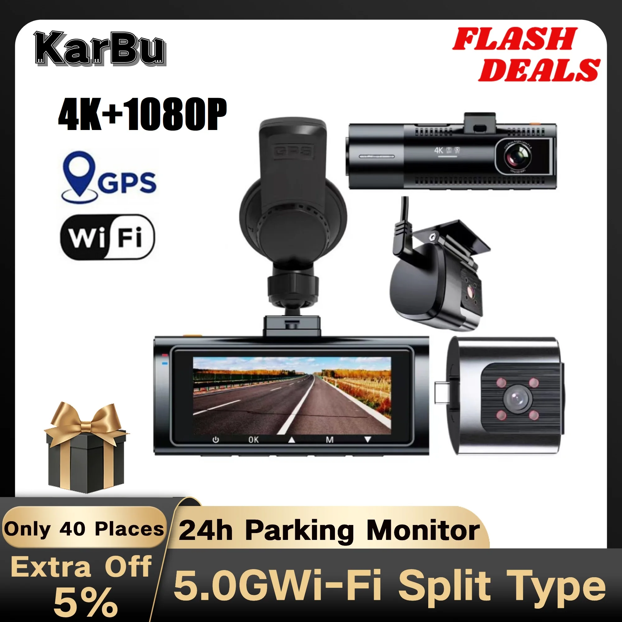 

Dash Cam 4K Camera for Car Night Vision Auto Dvr Dashcam GPS Wifi 24h Parking Monitor Dual Dvrs Kamera Samochodowa Rejestrator