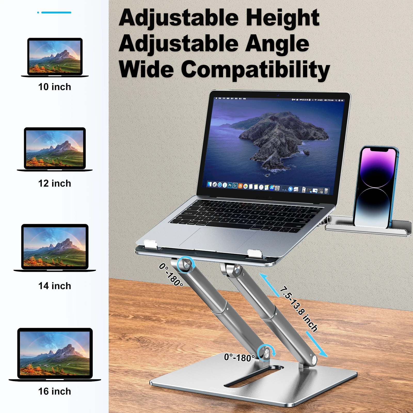 Oatsbasf Adjustable Laptop Table Aluminium Laptop Computer Stand Notebook Bracket Desktop Phone Holder Tablet Support Stand
Oatsbasf Adjustable Laptop Table Aluminium Laptop Computer Stand Notebook Bracket Desktop Phone Holder Tablet Support Stand