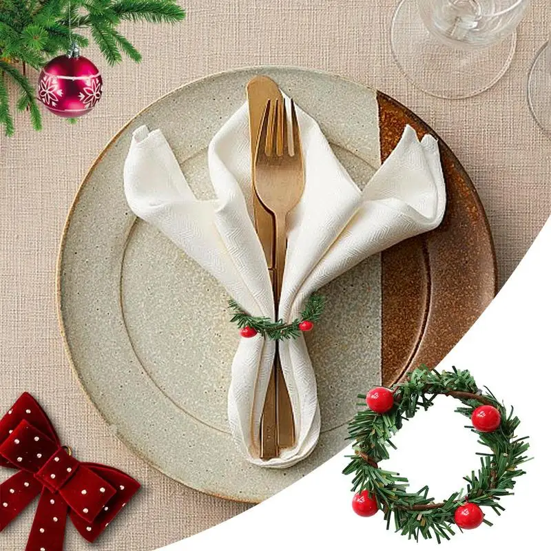 10pcs Home Wedding Banquet Hotel Table Christmas Red Fruit PVC Pine Needle Napkin Ring Holders for Table Christmas Decoration
10pcs Home Wedding Banquet Hotel Table Christmas Red Fruit PVC Pine Needle Napkin Ring Holders for Table Christmas Decoration