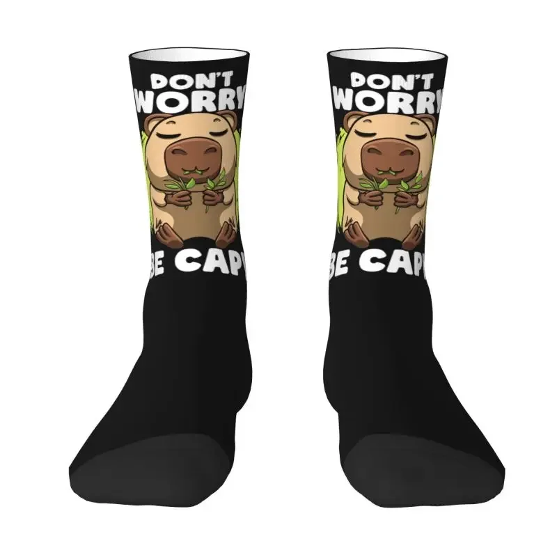 

Funny Capybara Face Dress Socks for Men Women Warm Fashion Novelty Don't Worry Be Capy Crew Socks