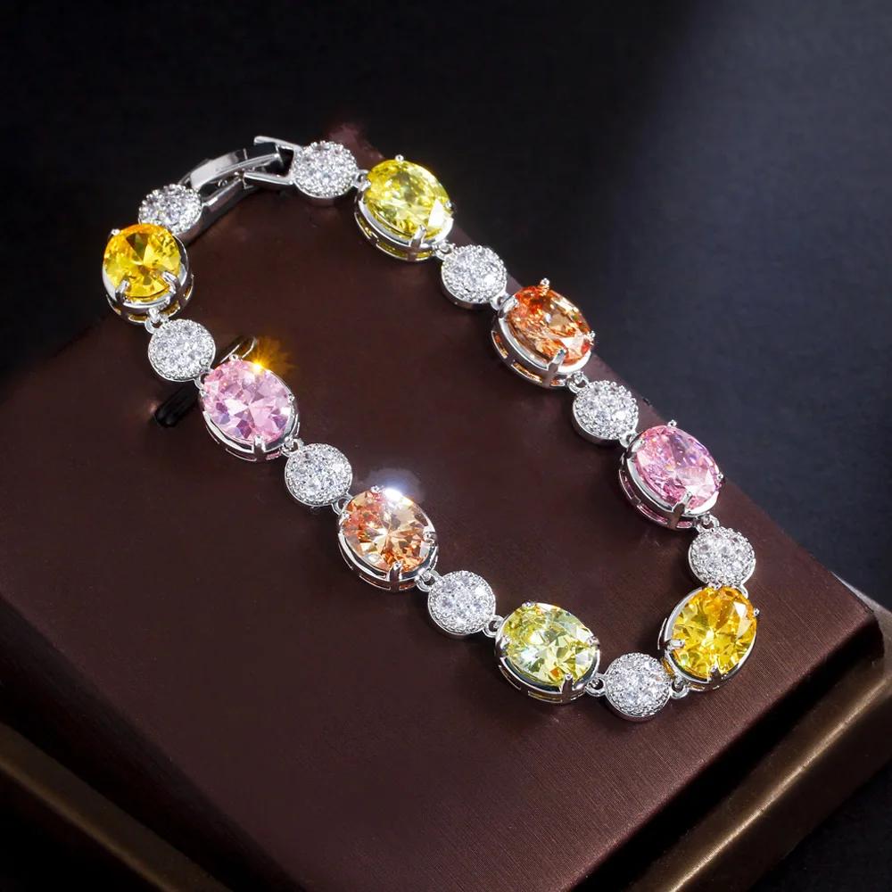 ThreeGraces Luxury Multicolor Cubic Zirconia White Gold Color Big Round CZ Link Chain Bracelet for Women Bridal Jewelry BR321
ThreeGraces Luxury Multicolor Cubic Zirconia White Gold Color Big Round CZ Link Chain Bracelet for Women Bridal Jewelry BR321