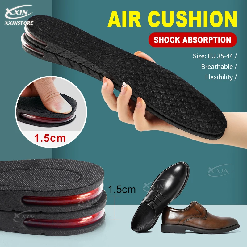 

【Xxin】1.5cm Height Increase Insoles Air cushion Insert shoes Pad for Men and Women 1pair