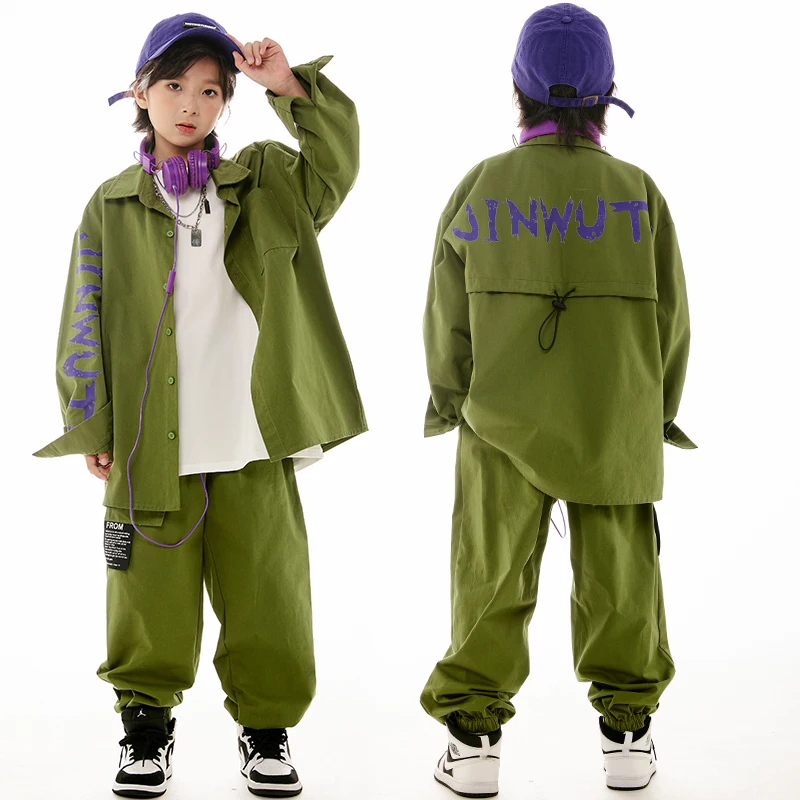2023 Kids Hip Hop Clothing Girls Jazz Dance Costume Army Green Suit Long Sleeves Boys Performance Suit Kpop Stage Outfit BL11642
2023 Kids Hip Hop Clothing Girls Jazz Dance Costume Army Green Suit Long Sleeves Boys Performance Suit Kpop Stage Outfit BL11642