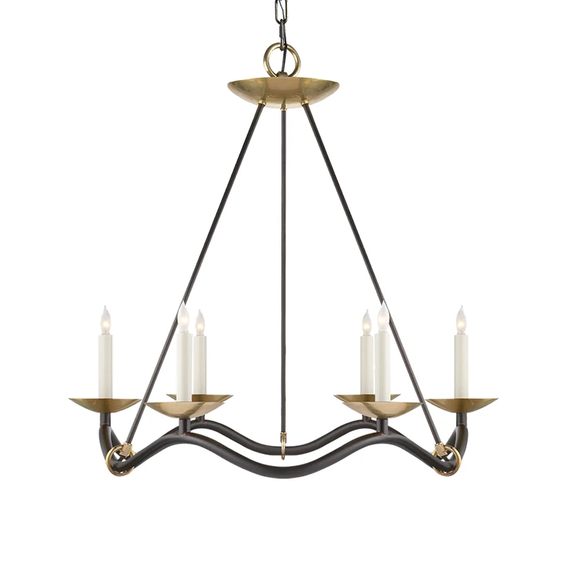 Wave-Shaped Copper Restaurant Chandelier American Simple Elegant Bedroom Study Lamp in the Living Room Designer Staircase Lamps
Wave-Shaped Copper Restaurant Chandelier American Simple Elegant Bedroom Study Lamp in the Living Room Designer Staircase Lamps