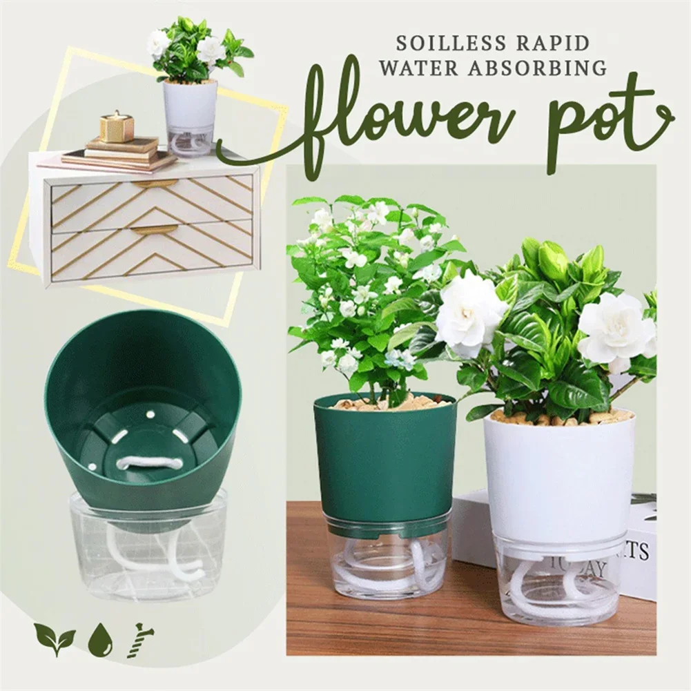 Self Watering Indoor Golden Double Layer Plastic Flower Pot Transparent Small Plant Pot Self-watering Flowerpot Cotton Rope
Self Watering Indoor Golden Double Layer Plastic Flower Pot Transparent Small Plant Pot Self-watering Flowerpot Cotton Rope