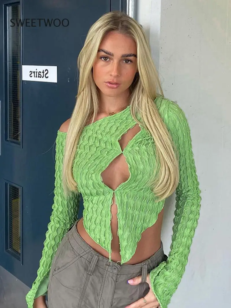 Sexy Off Shoulder Cut Out Slim T-Shirts Women Long Sleeve Cropped Grunge Tee Shirts 2022 Spring Fall Harajuku Y2K Clothes
Sexy Off Shoulder Cut Out Slim T-Shirts Women Long Sleeve Cropped Grunge Tee Shirts 2022 Spring Fall Harajuku Y2K Clothes