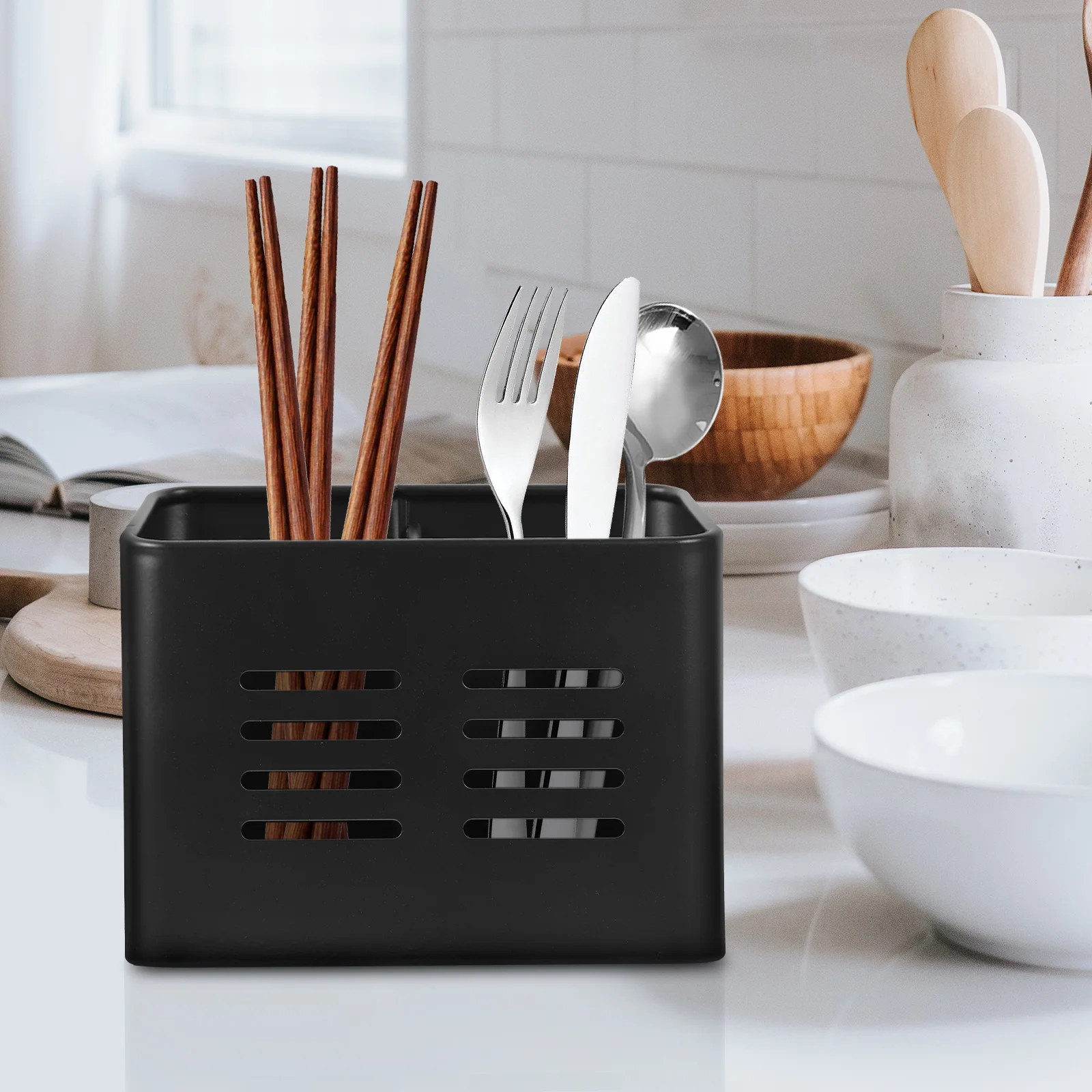 Stainless Steel Chopsticks Holder Utensil Holders Spoon Cutlery for Kitchen Counter Forks Storage Case 
Stainless Steel Chopsticks Holder Utensil Holders Spoon Cutlery for Kitchen Counter Forks Storage Case