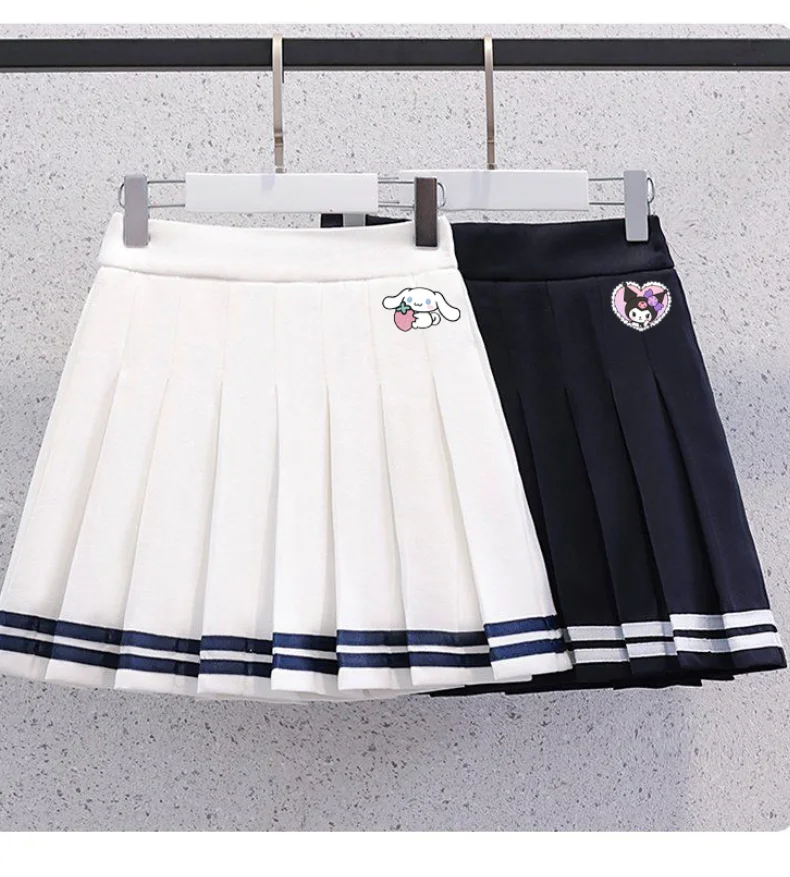 

Kawaii Sanrio Cinnamoroll Kuromi Children's Jk Pleated Skirt Cartoon Anime Summer Cute College Style Girls Student Short Skirt