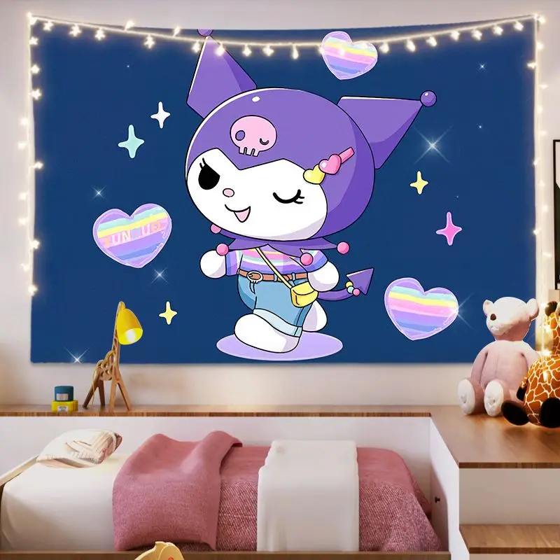Новинка фоновая ткань Kuromi Sanrio мультяшная милая детская комната подвесная ткань сетка красное украшение для общежития настенная ткань
Новинка фоновая ткань Kuromi Sanrio мультяшная милая детская комната подвесная ткань сетка красное украшение для общежития настенная ткань