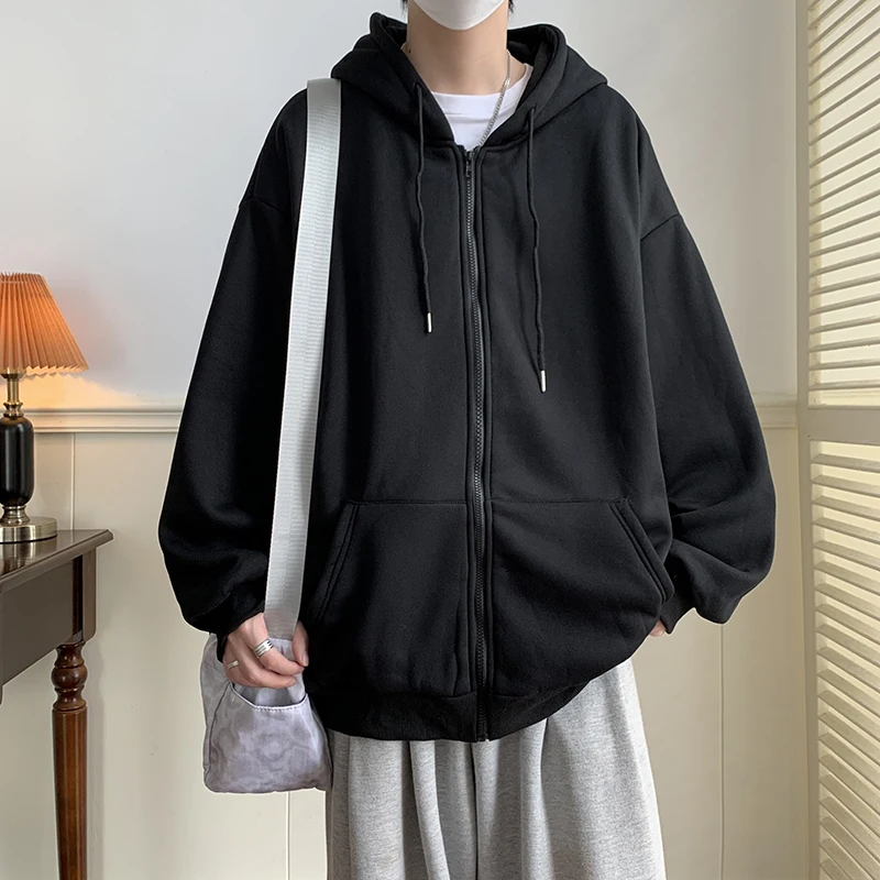 Oversized Zipper Sweatshirt Men's Solid Hooded Sweatshirts Autumn Winter American Vintage High Street Style Hooded Cardigan
Oversized Zipper Sweatshirt Men's Solid Hooded Sweatshirts Autumn Winter American Vintage High Street Style Hooded Cardigan