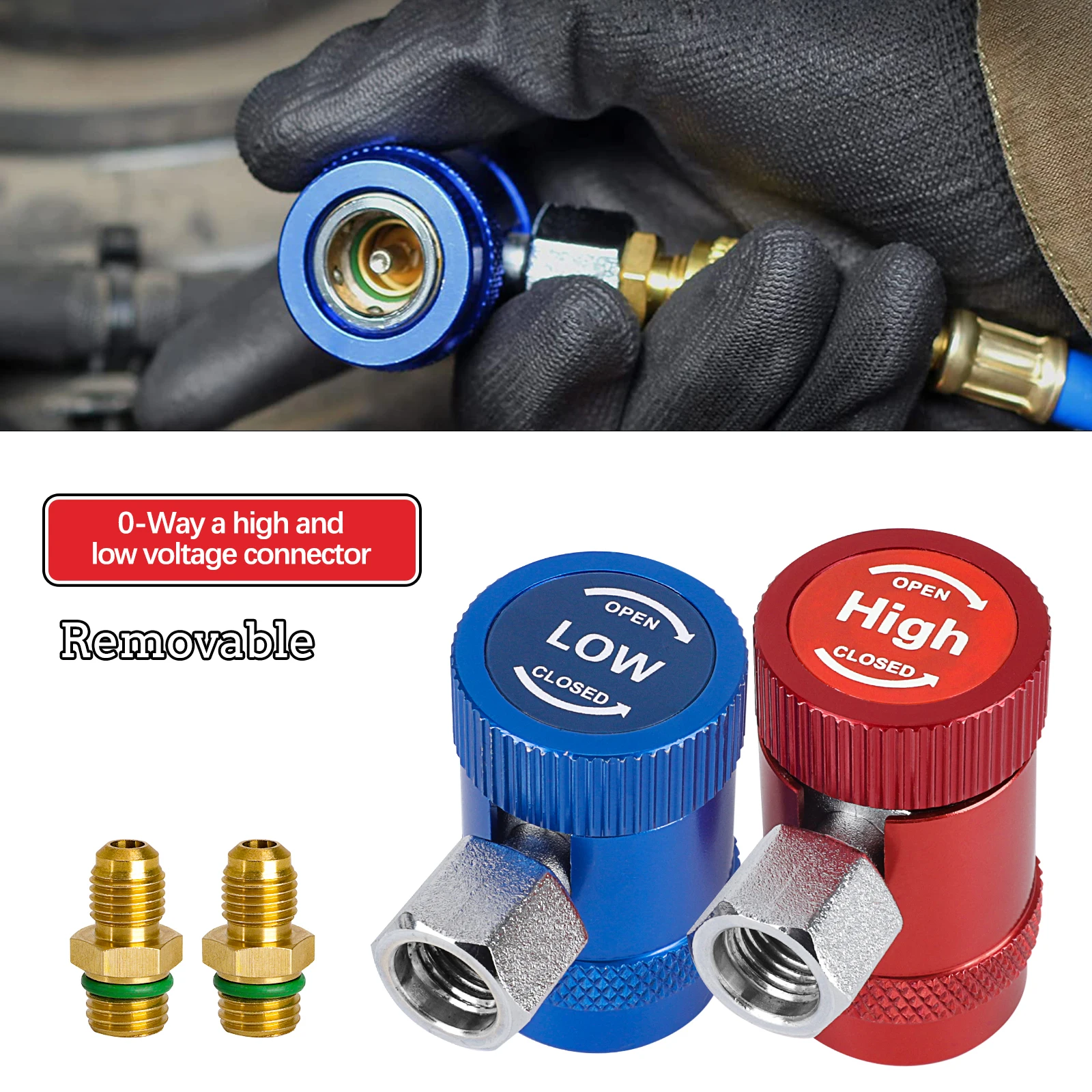 R1234yf Car AC Auto Quick Couplers Adapters High / Low Side Conversion Kit With Manual Couplers R1234YF
R1234yf Car AC Auto Quick Couplers Adapters High / Low Side Conversion Kit With Manual Couplers R1234YF