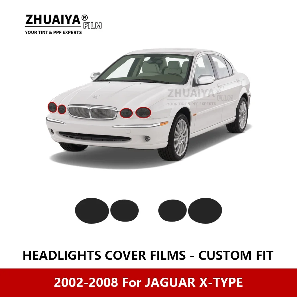 

Для JAGUAR X-TYPE 2002-2008 Автомобильная внешняя фара с защитой от царапин PPF предварительно отрезанная Защитная пленка для ремонта автомобильных наклеек аксессуары