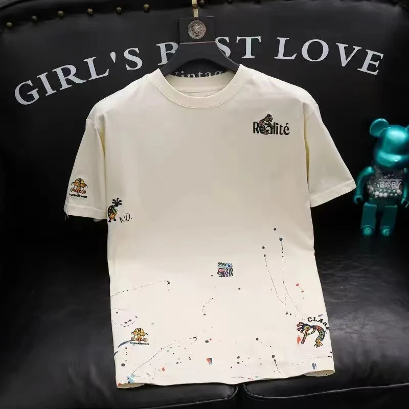 Men Clothing Fashion Splash-ink Embroidery Print Short Sleeve Tshirt Summer New Light Luxury Cotton Short Sleeve Tee Shirt Tops
Men Clothing Fashion Splash-ink Embroidery Print Short Sleeve Tshirt Summer New Light Luxury Cotton Short Sleeve Tee Shirt Tops
