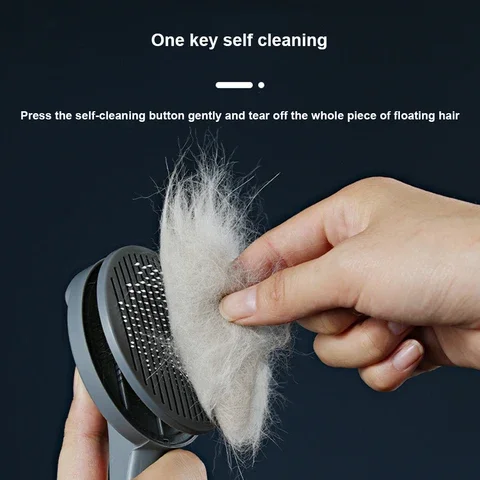 

Shedding Groom One Key Dog Hair Self Cleaning Comb Special Pin Needle Massage Cleaner Pet Brush for Dog Cat Animal Fur Tools