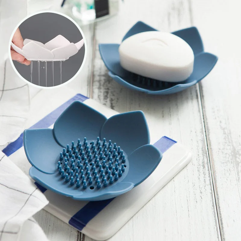Soap Box Lotus Shape Non-slip Portable Silicone for Water Draining Solid Color Soap Tray Draining Soap Dish Bathroom Accessories
Soap Box Lotus Shape Non-slip Portable Silicone for Water Draining Solid Color Soap Tray Draining Soap Dish Bathroom Accessories