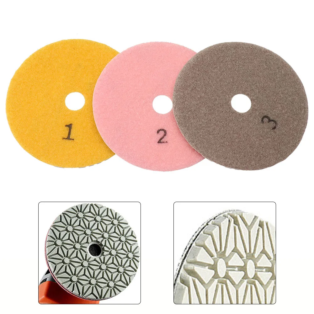 

1pcs 100mm Diamond Polishing Pad Sanding Disc Wet Dry For Granite Marble Concrete Quartz Tile Grinding Polisher Power Tool Parts