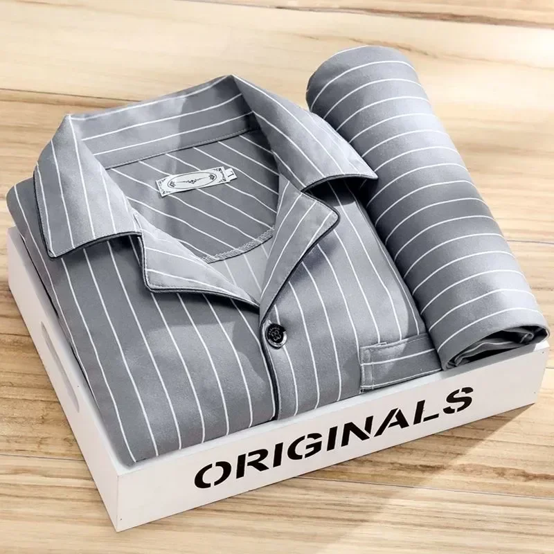 Loose Men's Autumn Suit Clothes Two Casual Male Piece Sleepwear Pijamas Set Long Sleeved Korean Pajamas New Pyjama Sleep Striped
Loose Men's Autumn Suit Clothes Two Casual Male Piece Sleepwear Pijamas Set Long Sleeved Korean Pajamas New Pyjama Sleep Striped