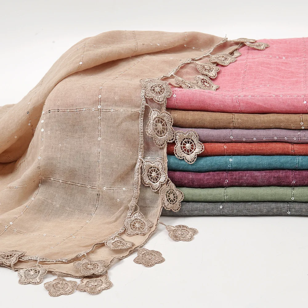 

Women Tassel Long Scarf Embroidery Cotton Linen Scarves Muslim Hijab Turban Shawls Wrap Bufandas Pashmina Foulard Turbante Mujer