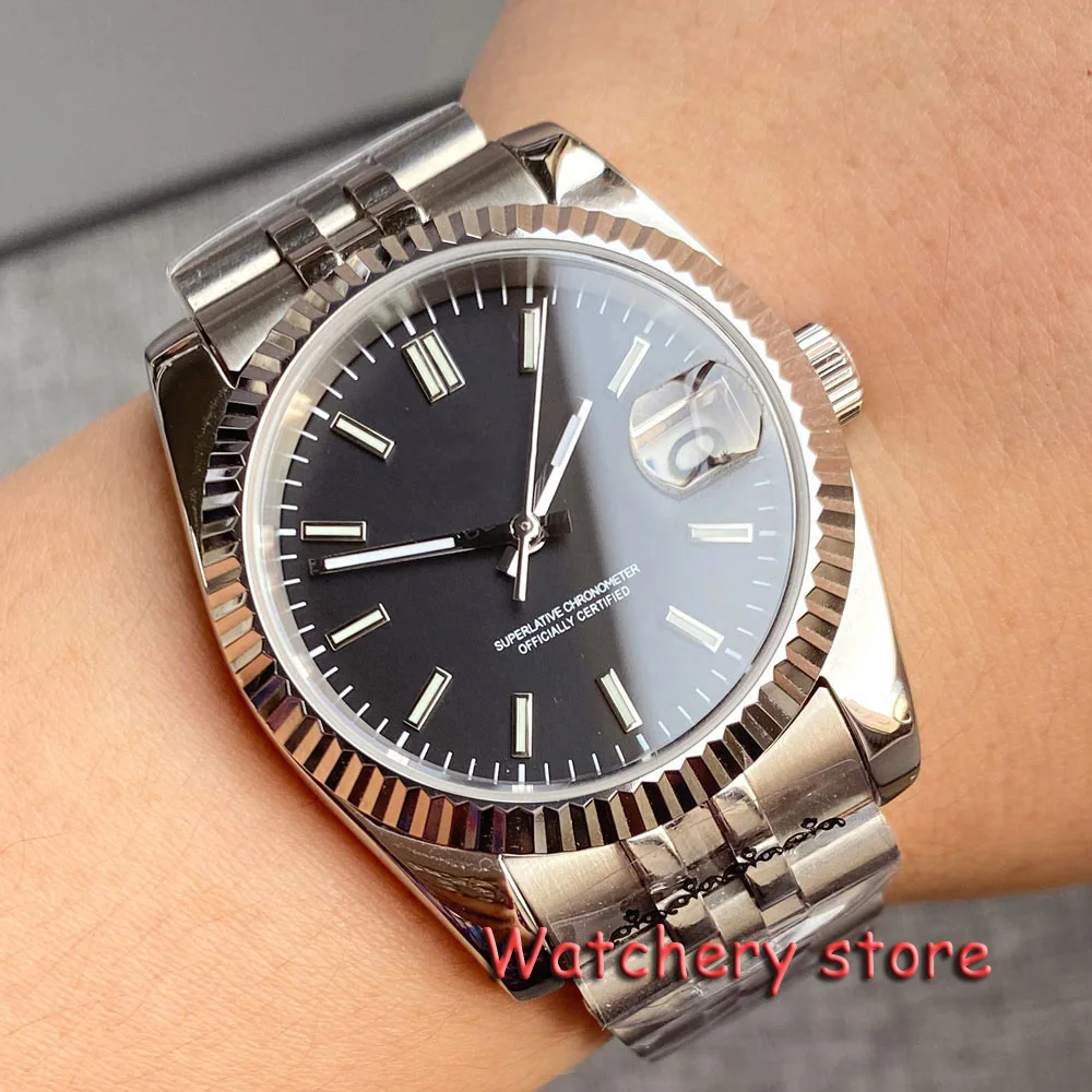 Business Style Bliger 36mm 39mm NH35 Automatic Mechanical Watches for Men Ice Blue Pink Black Red Dial Coin Bezel Date display
Business Style Bliger 36mm 39mm NH35 Automatic Mechanical Watches for Men Ice Blue Pink Black Red Dial Coin Bezel Date display