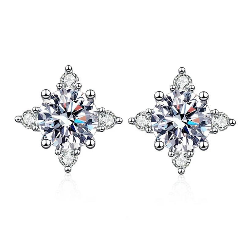 NeeTim 1ct 6.5mm D Color Moissanite Earrings 925 Sterling Silver with White Gold Plated Stud Earring Wedding Jewelry for Women 16 S3b74cee1aa214a31b3ff7af304a62a87m