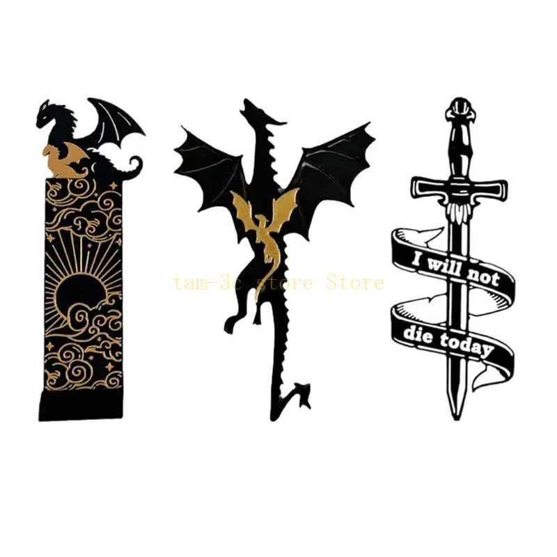 

Dragon Bookmarks Double-Sided Book Markers Clouds Bookmarks Gift for Book Lovers D0UA