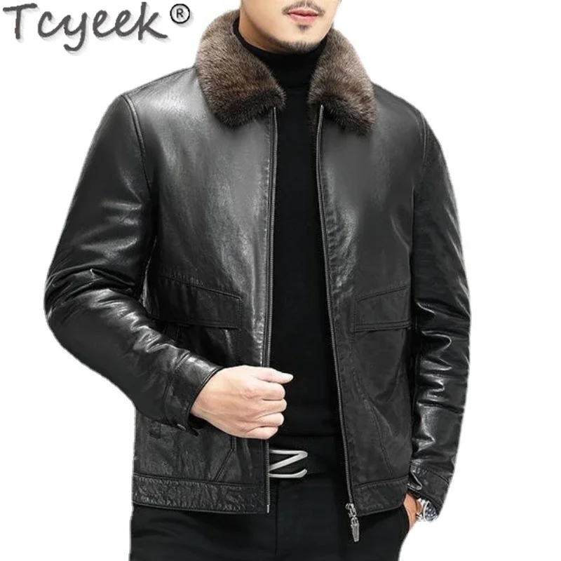 Tcyeek New Fur Coat Men Head Layer Sheepskin Mink Inner Coat Genuine Leather Jacket Men Vintage Leather Outfits Chaquetas Hombre
Tcyeek New Fur Coat Men Head Layer Sheepskin Mink Inner Coat Genuine Leather Jacket Men Vintage Leather Outfits Chaquetas Hombre