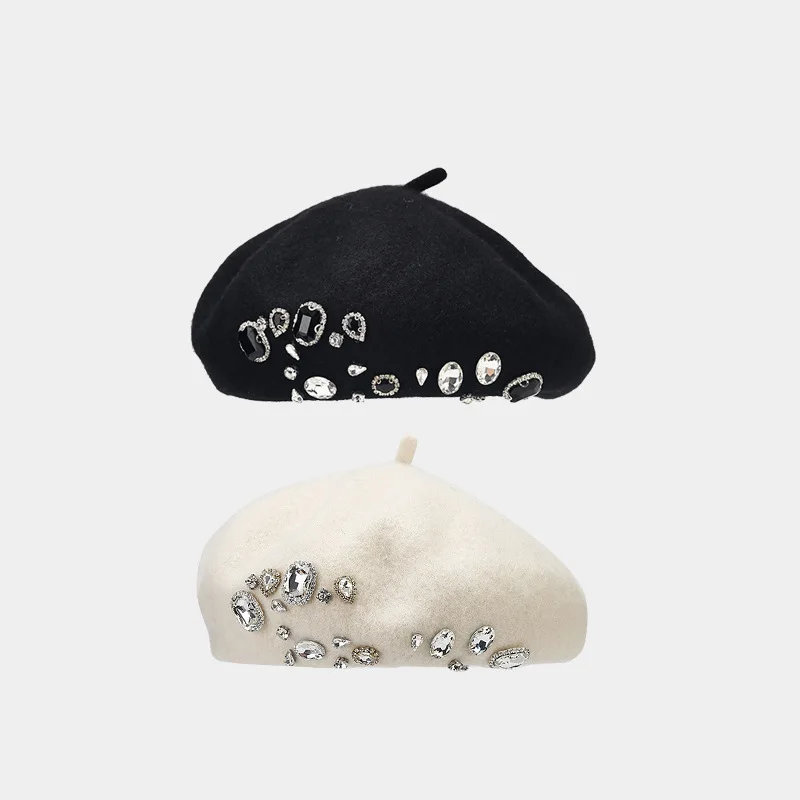 Fashion Rhinestone Wool Beret Women Autumn And Winter Tweed England Octagonal Hat Small Fragrance Pumpkin Hat Painter Hat
Fashion Rhinestone Wool Beret Women Autumn And Winter Tweed England Octagonal Hat Small Fragrance Pumpkin Hat Painter Hat
