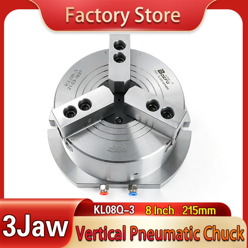 

8 Inch 215mm Vertical Hollow Pneumatic Chuck KL08Q-3 Power Chuck Fixtur For Drilling Milling Tapping Machine Vertical Lathe