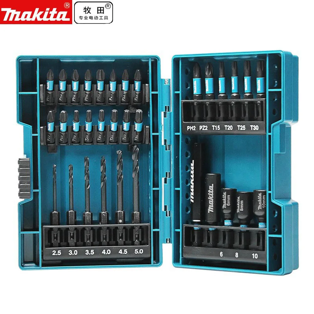 Makita E-06622 33PCS/Set Impact Black Metal Drill Screw Bit Cross Flower Type Head Hexagon Socket Tool Parts Accessories 
Makita E-06622 33PCS/Set Impact Black Metal Drill Screw Bit Cross Flower Type Head Hexagon Socket Tool Parts Accessories