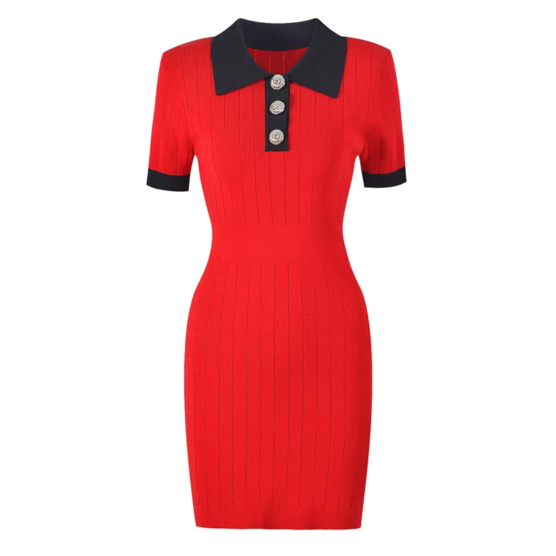 Women's Colorblock Knitted Cotton Dress, Turn-Down Collar Jersey Dresses, New Fashion, 81515
Women's Colorblock Knitted Cotton Dress, Turn-Down Collar Jersey Dresses, New Fashion, 81515