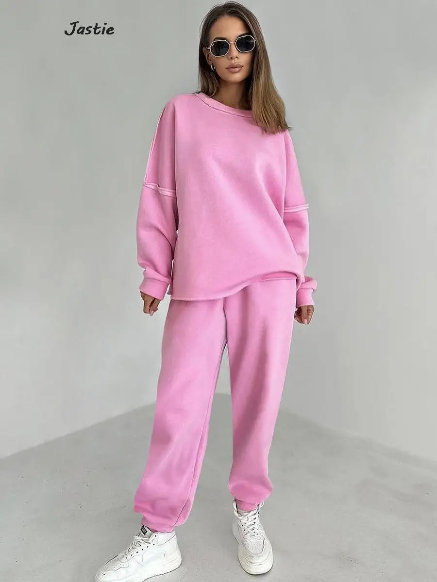 2023 Autumn Winter Round Neck Pullover Two Piece Set Fleece Warm Sweatershirt And Sporty Pant Sets Fashion Woman Tracksuit
2023 Autumn Winter Round Neck Pullover Two Piece Set Fleece Warm Sweatershirt And Sporty Pant Sets Fashion Woman Tracksuit