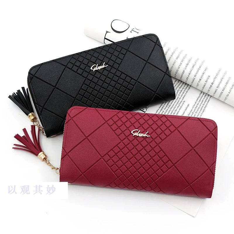 

Zipper Money Coin Purse Women Card Holder Long PU Leather Clutch Wallet Large Capacity Lady Wristlet Phone HandBags Money Pocket