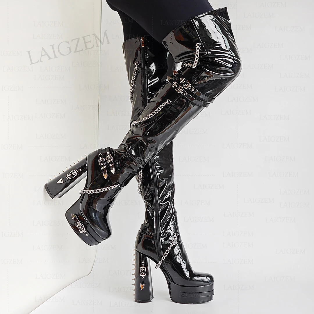 ZHIMA Women Thigh High Boots Platform Thick High Heels Boots Full Zipper Handmade Ladies Shoes Woman Big Size 38 41 44 47 52
ZHIMA Women Thigh High Boots Platform Thick High Heels Boots Full Zipper Handmade Ladies Shoes Woman Big Size 38 41 44 47 52
